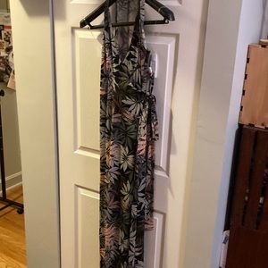 Veronica M. Tropical print maxi wrap dress